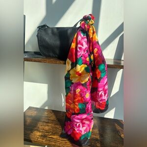 Vintage Echo 100% Silk Floral Scarf | Made in Japan | Bold 80s